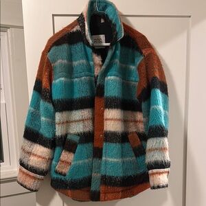BDG Multicolor Shaggy Plaid Jacket